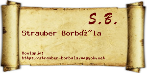 Strauber Borbála névjegykártya
